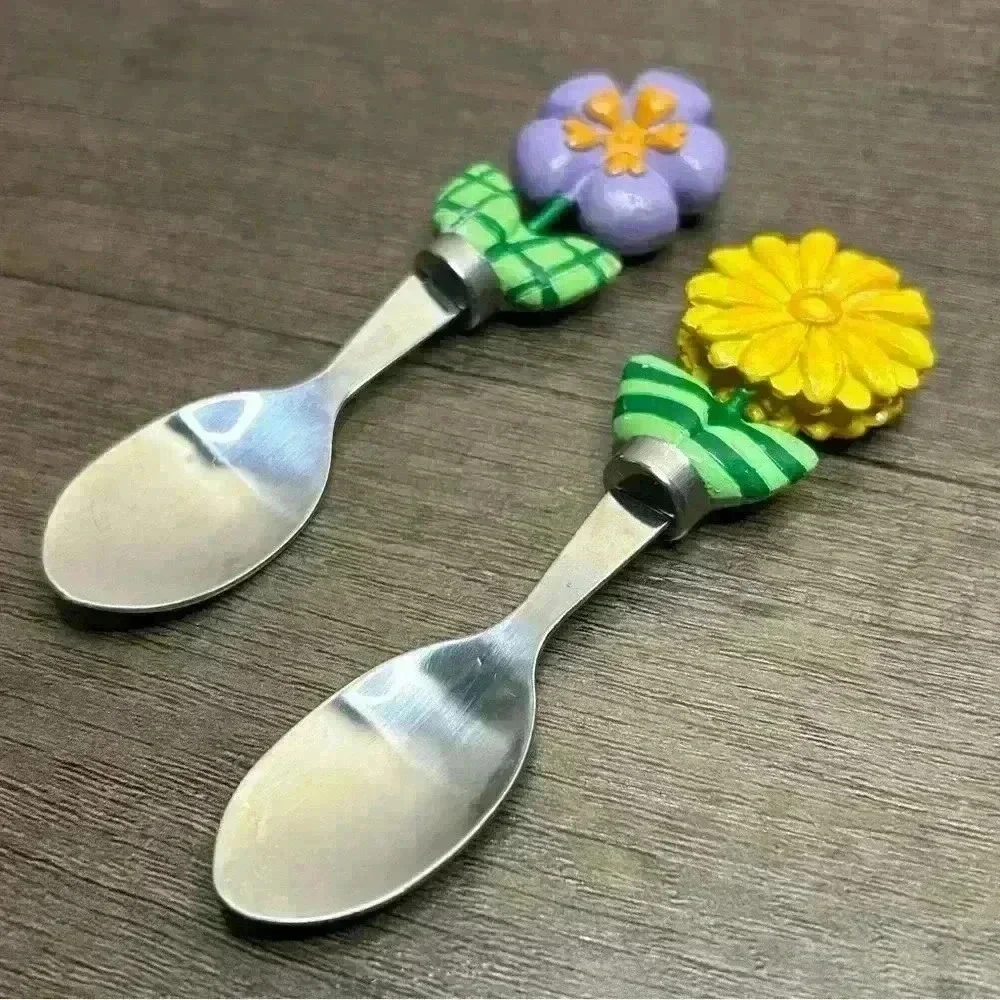 Cute Little Floral Jam Spoon Set of Two